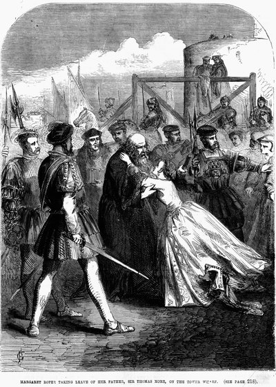 Margaret Roper saying goodbye to her father Thomas More (1478 - 1535), near the Wharf Tower by Unknown artist