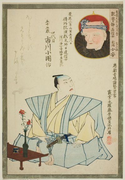 Memorial Portrait of the Actor Ichikawa Kodanji IV and Poet Shinba Koyasu by Unknown artist