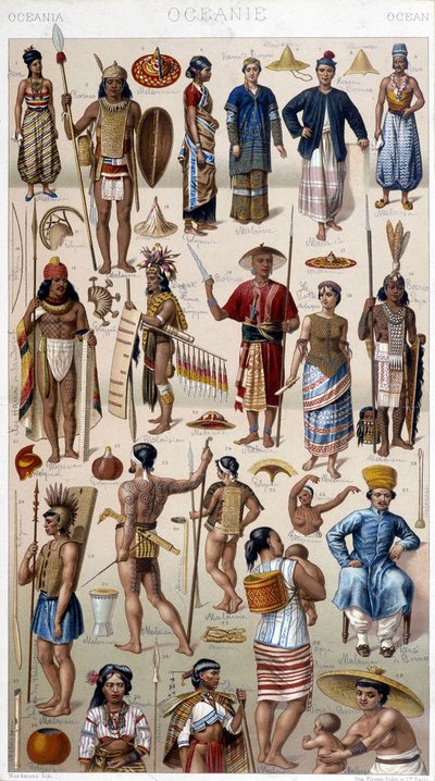Men and Women Representing the Different Peoples of Oceania by Unknown artist