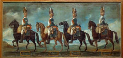 Military uniforms of dragons, according to the order of 1779 by Unknown artist