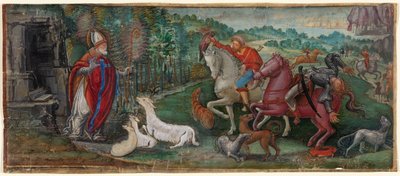 Miracle of the Deer of Saint Bassiano, from a Choir Book by Unknown artist