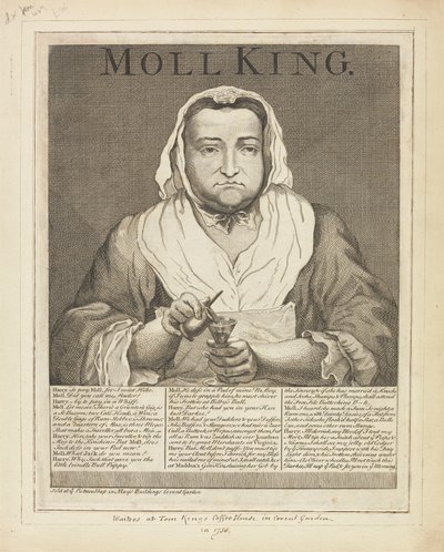 Moll King (Broadside Engraved Portrait of the Notorious Mistress of King