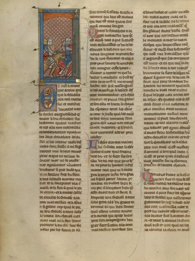 Mordret and Knight à la cote mal taillée Pursuing Two Knights by Unknown artist