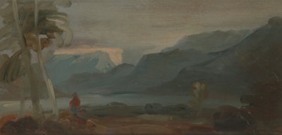 Mountainous Landscape with Figures and Cattle by Unknown artist