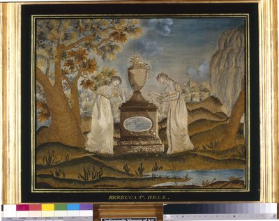 Needlework Mourning Picture by Unknown artist
