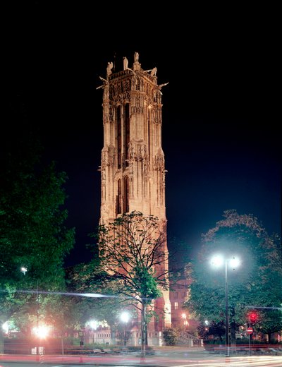 Night view of the Saint Jacques Tower in Paris by Unknown artist