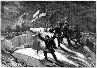 North Pole: British shippers at the closest place to the Pole - from Nares Georges S., A Voyage to the Polar Sea, Paris: Hachette by Unknown artist