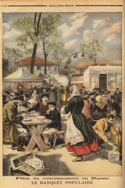 On the Occasion of the Coronation of Tsar Nicholas II, a Popular Banquet for 500,000 Russians on the Khodinskoie Maneuver Field in Moscow by Unknown artist