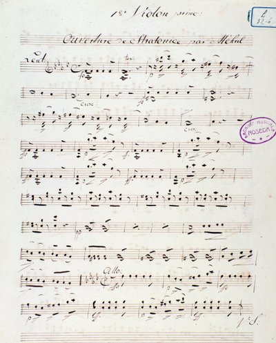 Opening page of the opera Stratonice by Mehul (1792) by Unknown artist
