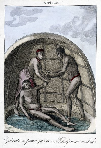 Operation to cure a Bojesmen - engraving by Unknown artist