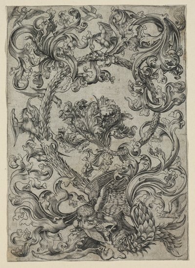 Ornamental Foliage, with an Owl and other Birds by Unknown artist