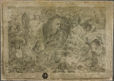 Oval Portrait Bust Held by Allegorical Figures by Unknown artist
