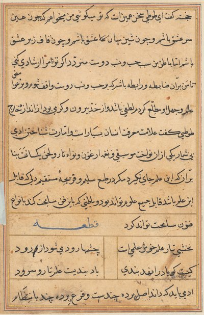 Page from Tales of a Parrot (Tuti-nama): text page by Unknown artist
