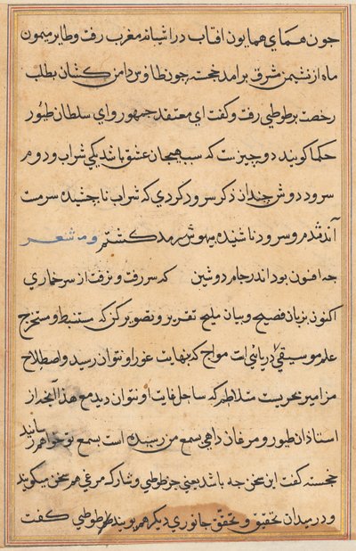 Page from Tales of a Parrot (Tuti-nama): text page by Unknown artist