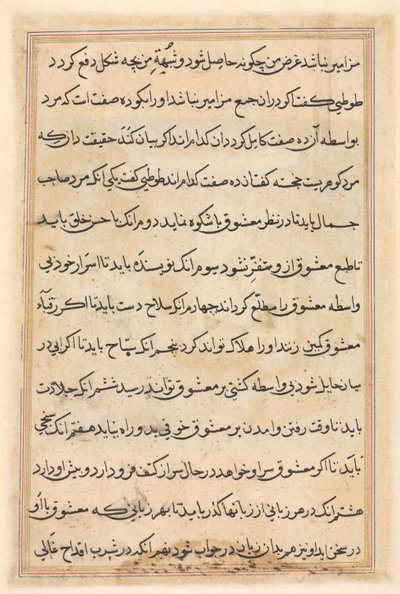 Page from Tales of a Parrot (Tuti-nama): text page by Unknown artist