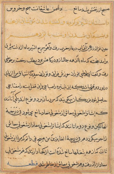 Page from Tales of a Parrot (Tuti-nama): text page by Unknown artist