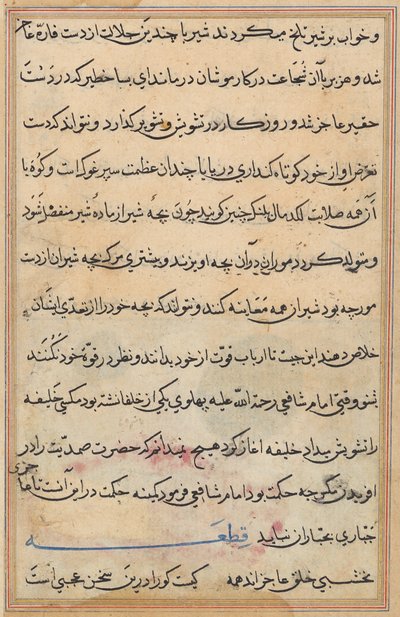 Page from Tales of a Parrot (Tuti-nama): text page by Unknown artist