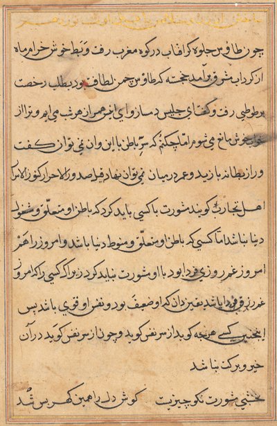 Page from Tales of a Parrot (Tuti-nama): text page by Unknown artist