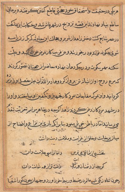 Page from Tales of a Parrot (Tuti-nama): text page by Unknown artist