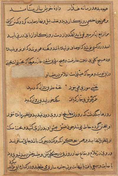 Page from Tales of a Parrot (Tuti-nama): text page by Unknown artist