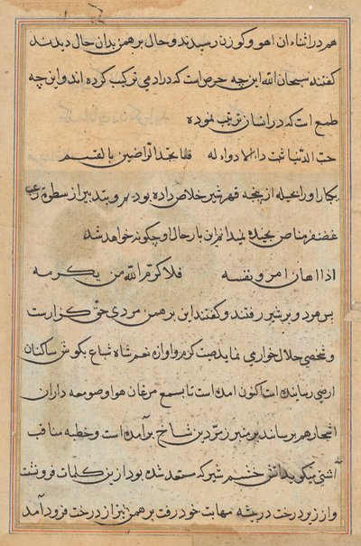 Page from Tales of a Parrot (Tuti-nama): text page by Unknown artist