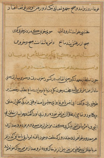 Page from Tales of a Parrot (Tuti-nama): text page by Unknown artist