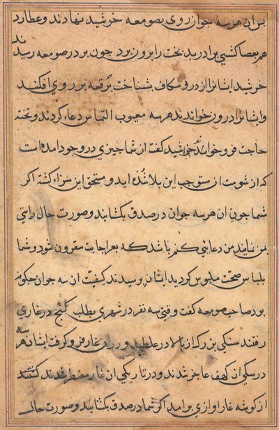 Page from Tales of a Parrot (Tuti-nama): text page by Unknown artist