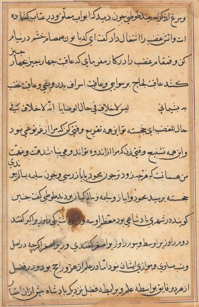 Page from Tales of a Parrot (Tuti-nama): text page by Unknown artist