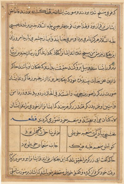 Page from Tales of a Parrot (Tuti-nama): text page by Unknown artist