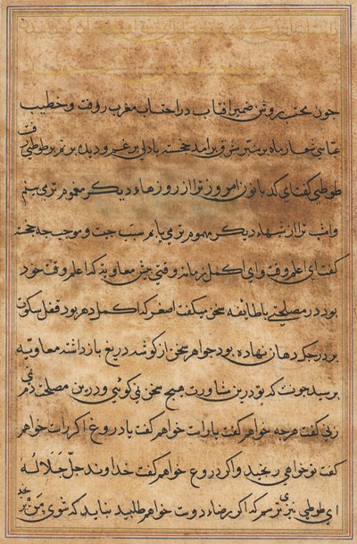 Page from Tales of a Parrot (Tuti-nama): text page by Unknown artist