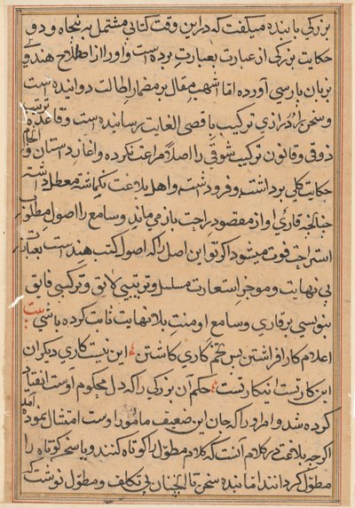 Page from Tales of a Parrot (Tuti-nama): text page by Unknown artist
