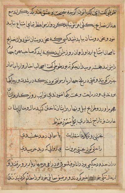 Page from Tales of a Parrot (Tuti-nama): text page by Unknown artist