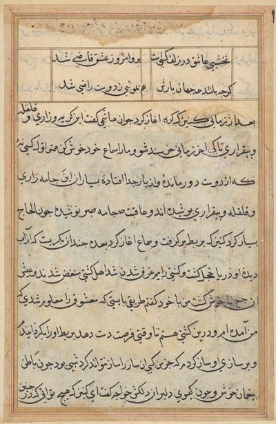 Page from Tales of a Parrot (Tuti-nama): text page by Unknown artist