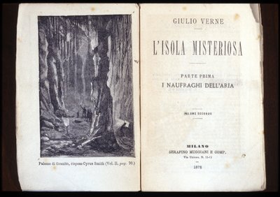 Page of an Italian edition of “The Mysterious Island” by Jules Verne. 1878. Milan by Unknown artist