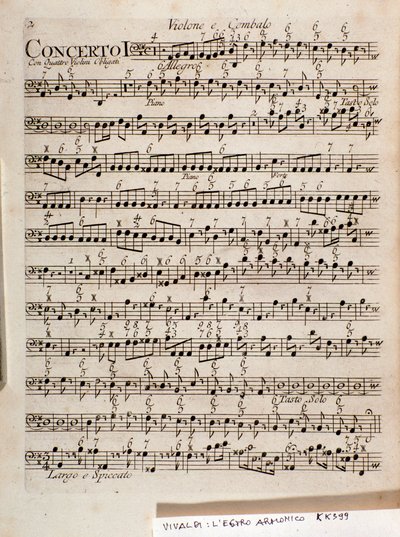 Page of musical score of L