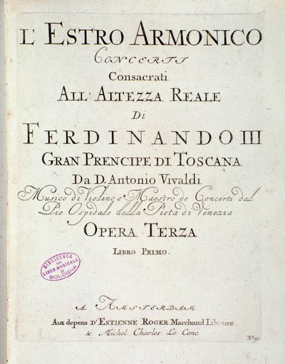 Page of musical score of L