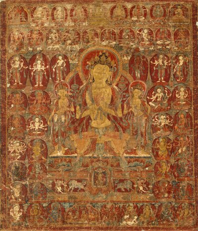 Painted Banner of Bodhisattva Manjushri with Vajrapani and Padmapani by Unknown artist