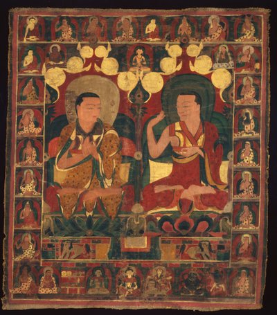 Painted Banner of Lineage Painting of Two Lamas in Debate by Unknown artist
