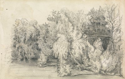 Part of a Building Surrounded by a Forest by Unknown artist