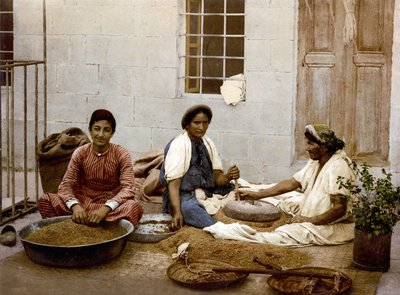 Peasants Moulding Wheat in Jerusalem by Unknown artist