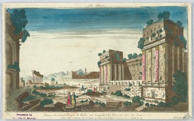 Peep-show, Balbec Pl. 4, Ruins of the Grand Temple of Balbec on Which the Turks Have Built Towers, 60 by Unknown artist