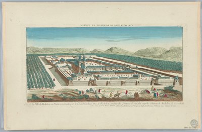 Peep-show, View of the City of Richelieu in Poitou Built by the Great Cardinal Duke of Richelieu, at the End of the Parterres of Sougid and Superb Castle of Richelieu of the Conduitte, No. 147 by Unknown artist
