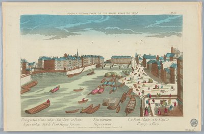 Peep-show, Optical View Representing the Pont Marie and the Pont Rouge in Paris, No. 66 by Unknown artist