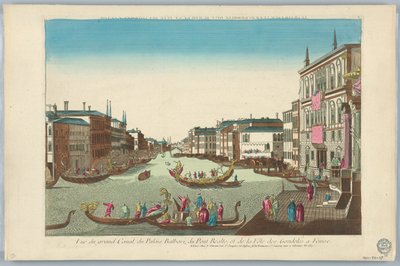 Peep-show, View of the Grand Canal, the Balbori Palace, the Rialto Bridge, and the Festival of the Gondolas in Venice by Unknown artist
