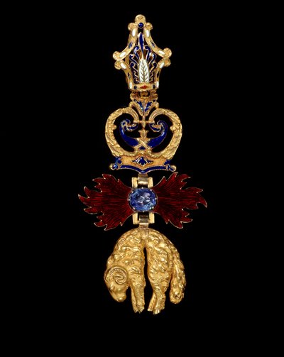 Pendant of the Order of Chivalry of the Golden Fleece founded by Philippe the Good, Duke of Burgundy in 1430. It is a remains of belier and flames by Unknown artist