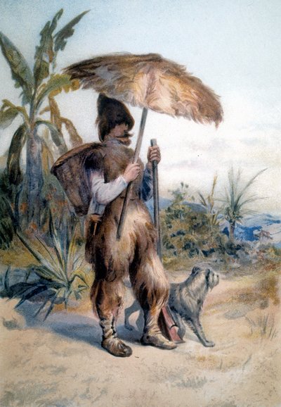 Performance of Robinson Crusoe, Character of the Novel of the Same Name by Daniel Defoe (1660 - 1731) by Unknown artist