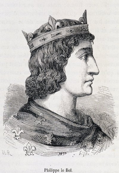 Philip IV the Fair (1268 - 1314) - in Histoire de France populaire by Henri Martin, Jouvet, Paris, T.1 by Unknown artist