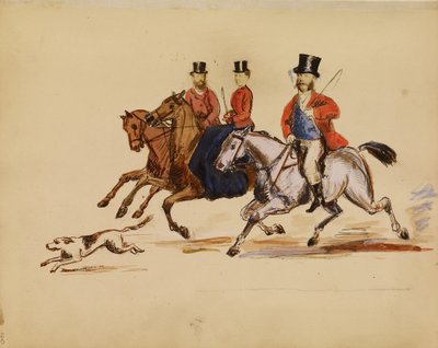 Photo Collage of Hunt Scene with Lord and Lady Yarborough by Unknown artist