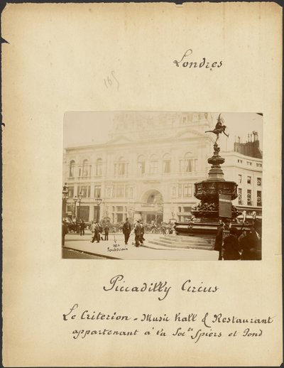 Piccadilly Circus and Criterion Theatre by Unknown artist