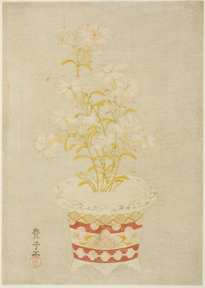 Pinks in a Porcelain Pot by Unknown artist